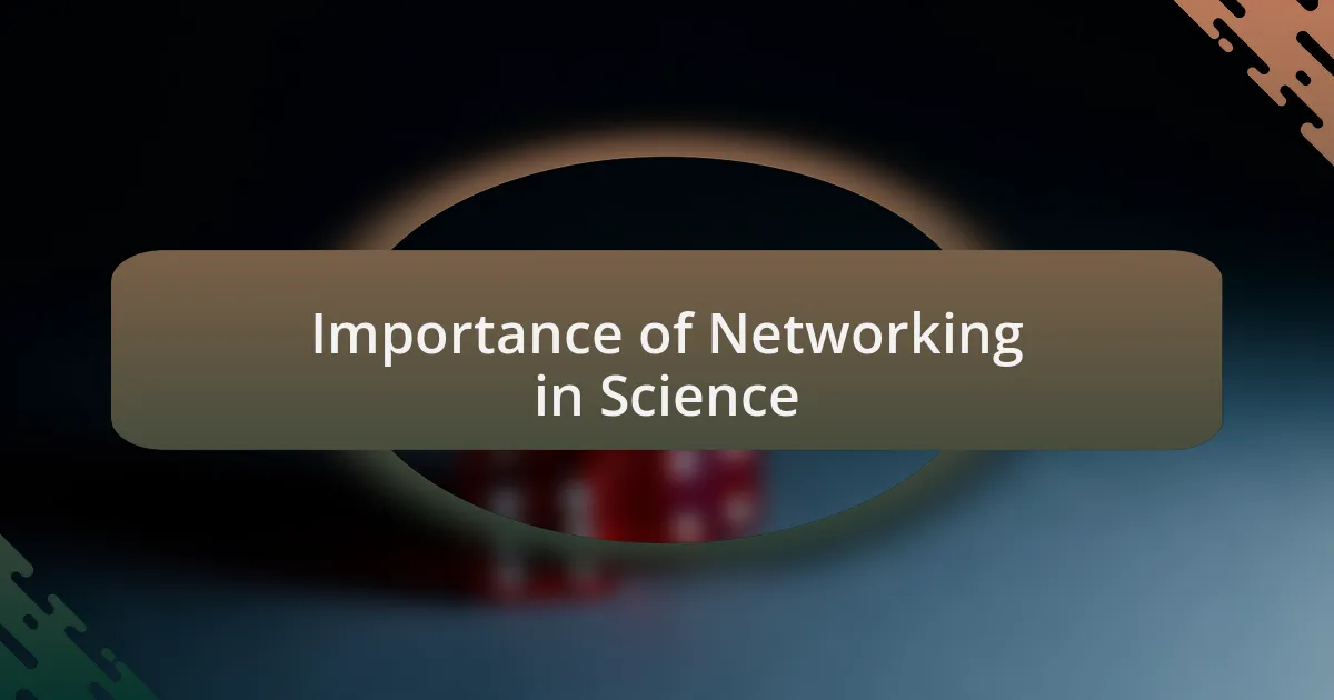 Importance of Networking in Science