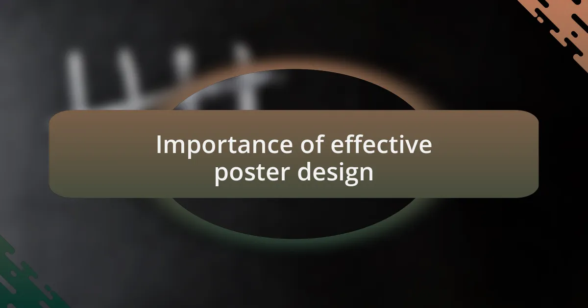 Importance of effective poster design