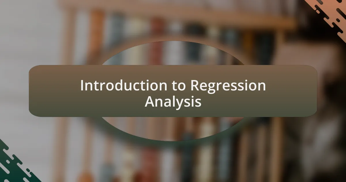Introduction to Regression Analysis