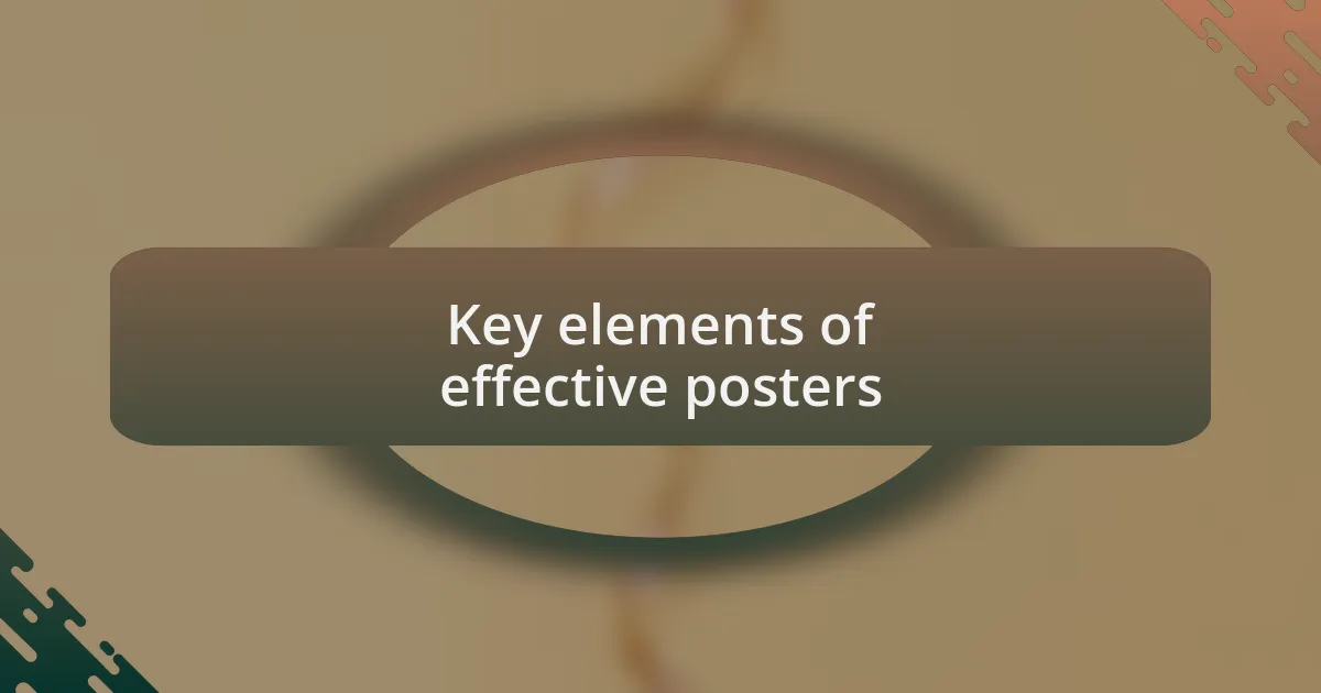 Key elements of effective posters
