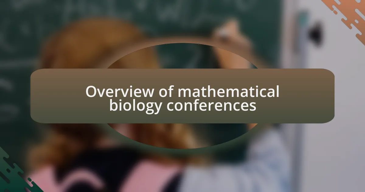 Overview of mathematical biology conferences